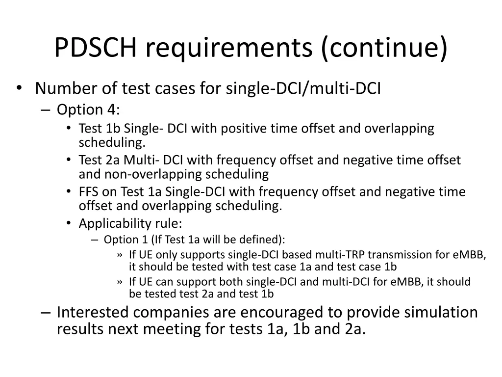 pdsch requirements continue 1