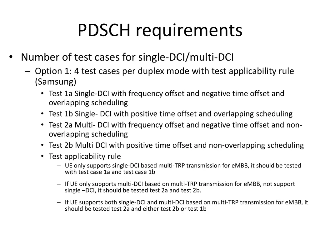 pdsch requirements