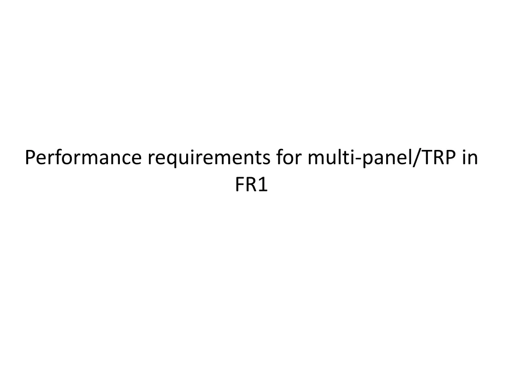 performance requirements for multi panel