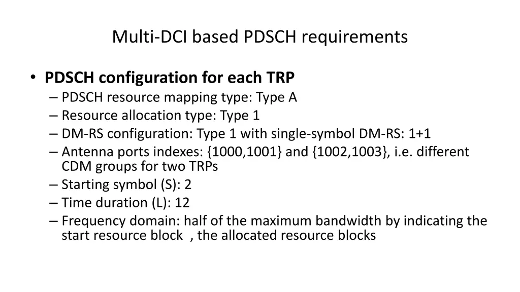 multi dci based pdsch requirements 1