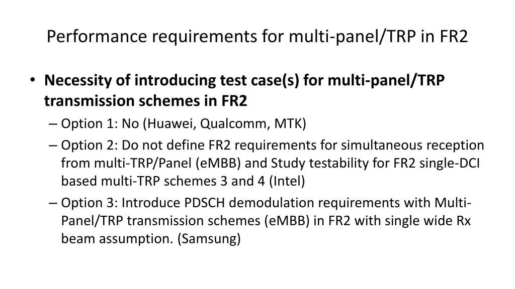 performance requirements for multi panel 2