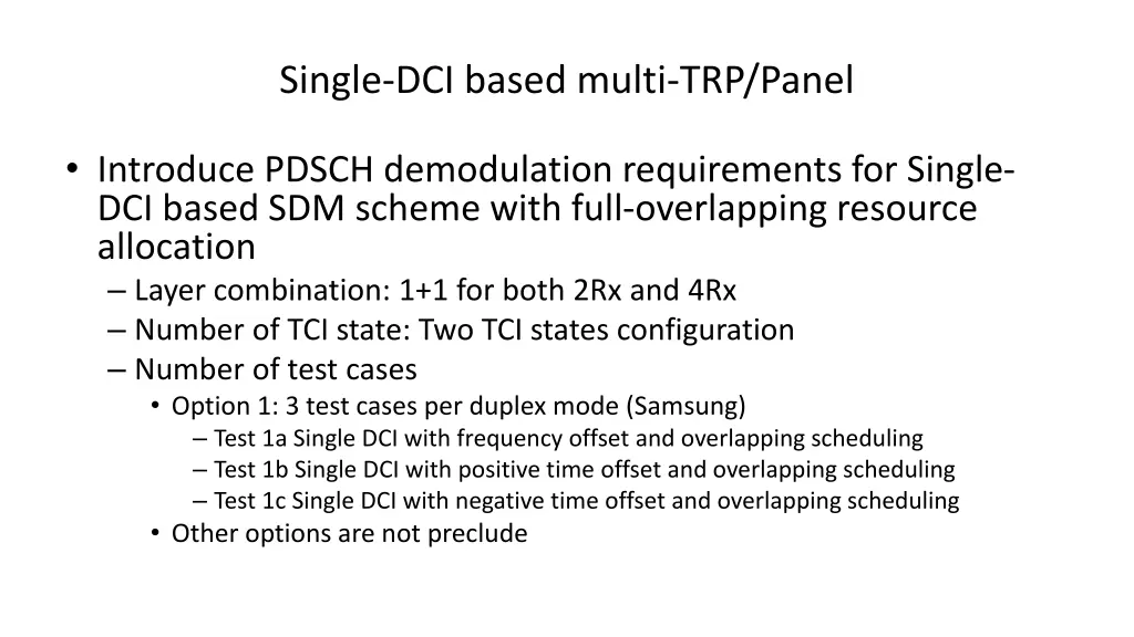 single dci based multi trp panel