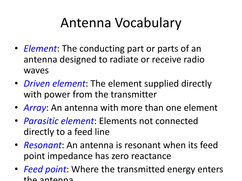 antenna vocabulary