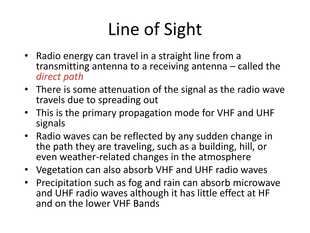 line of sight