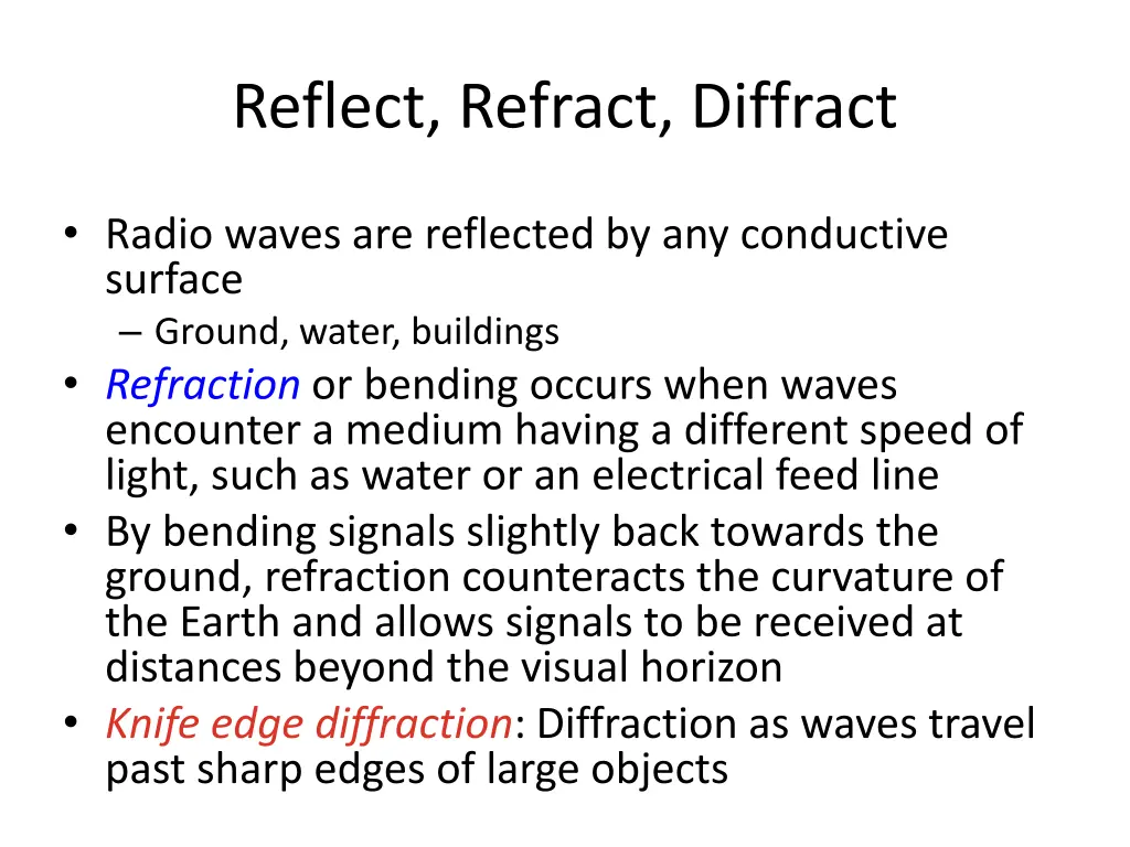 reflect refract diffract