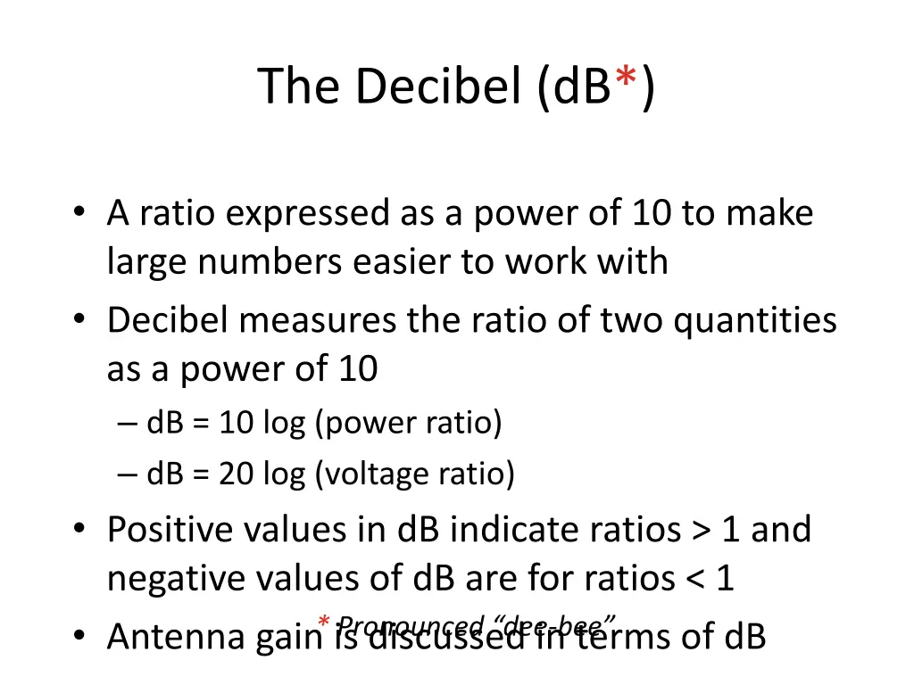 the decibel db