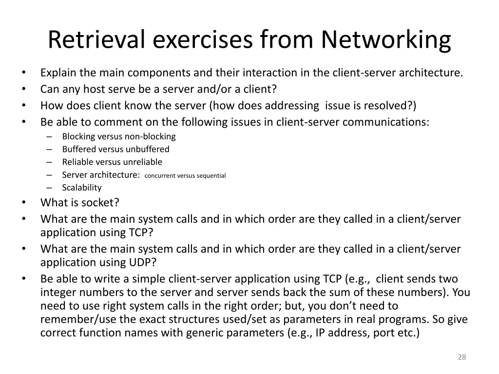 retrieval exercises from networking 1