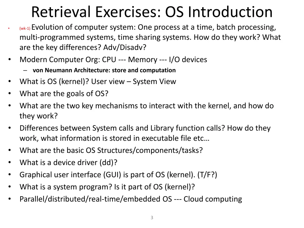 retrieval exercises os introduction