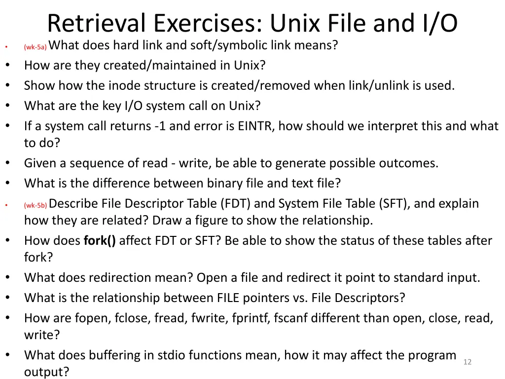 retrieval exercises unix file and i o wk 5a what