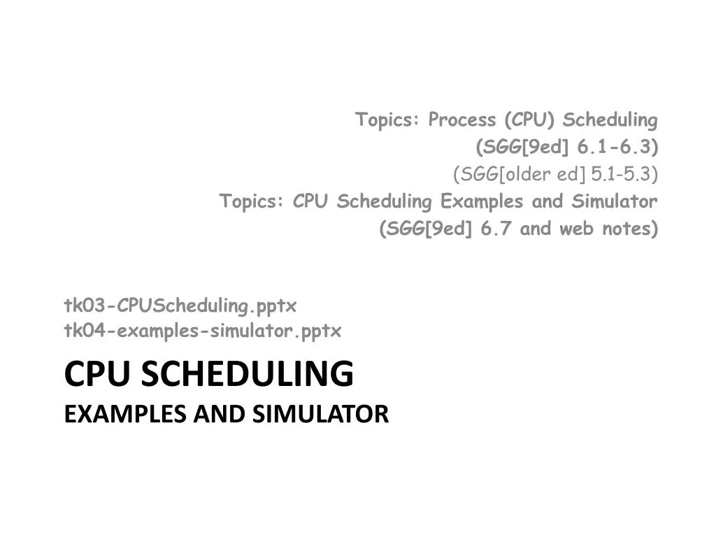 topics process cpu scheduling