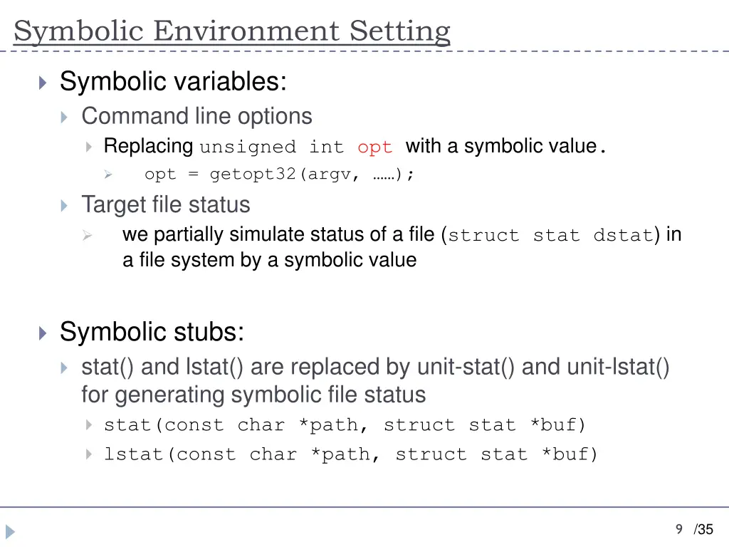 symbolic environment setting