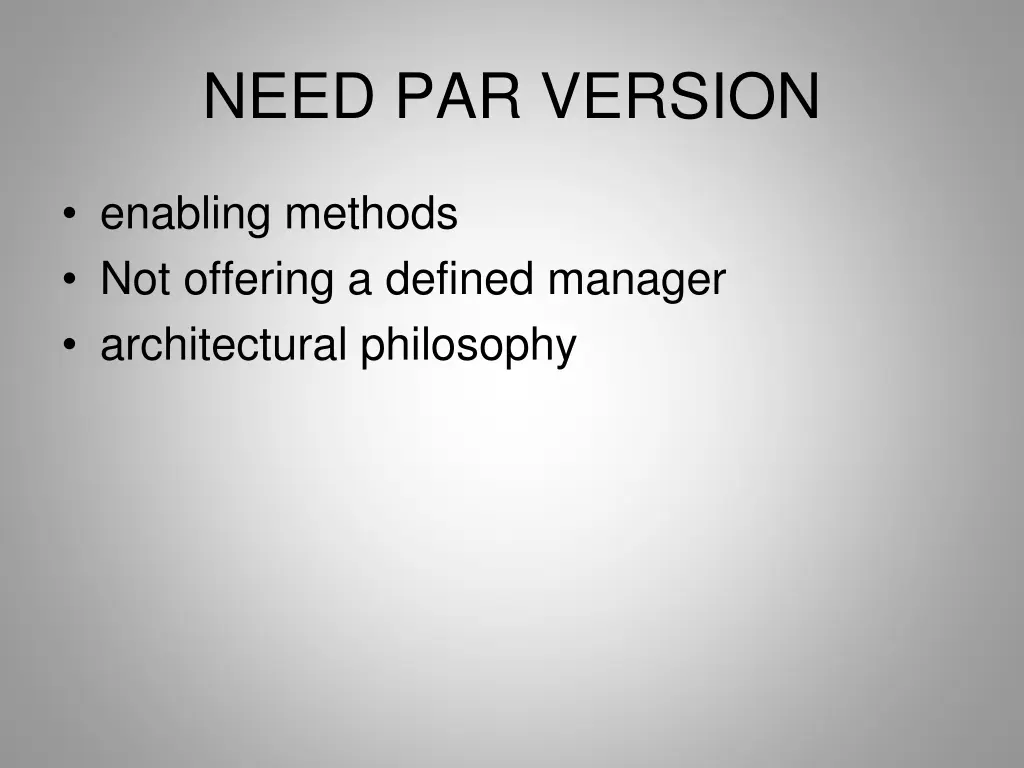 need par version