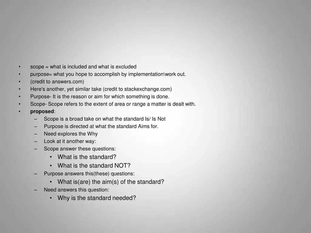 scope what is included and what is excluded