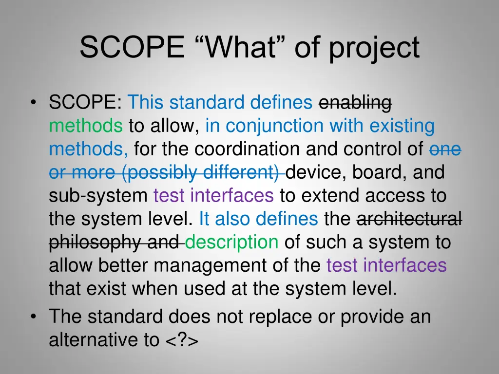 scope what of project 1