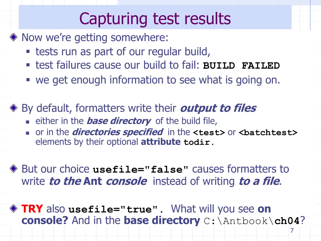 capturing test results now we re getting