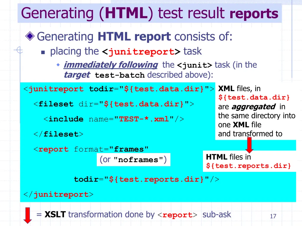 generating html test result reports 1