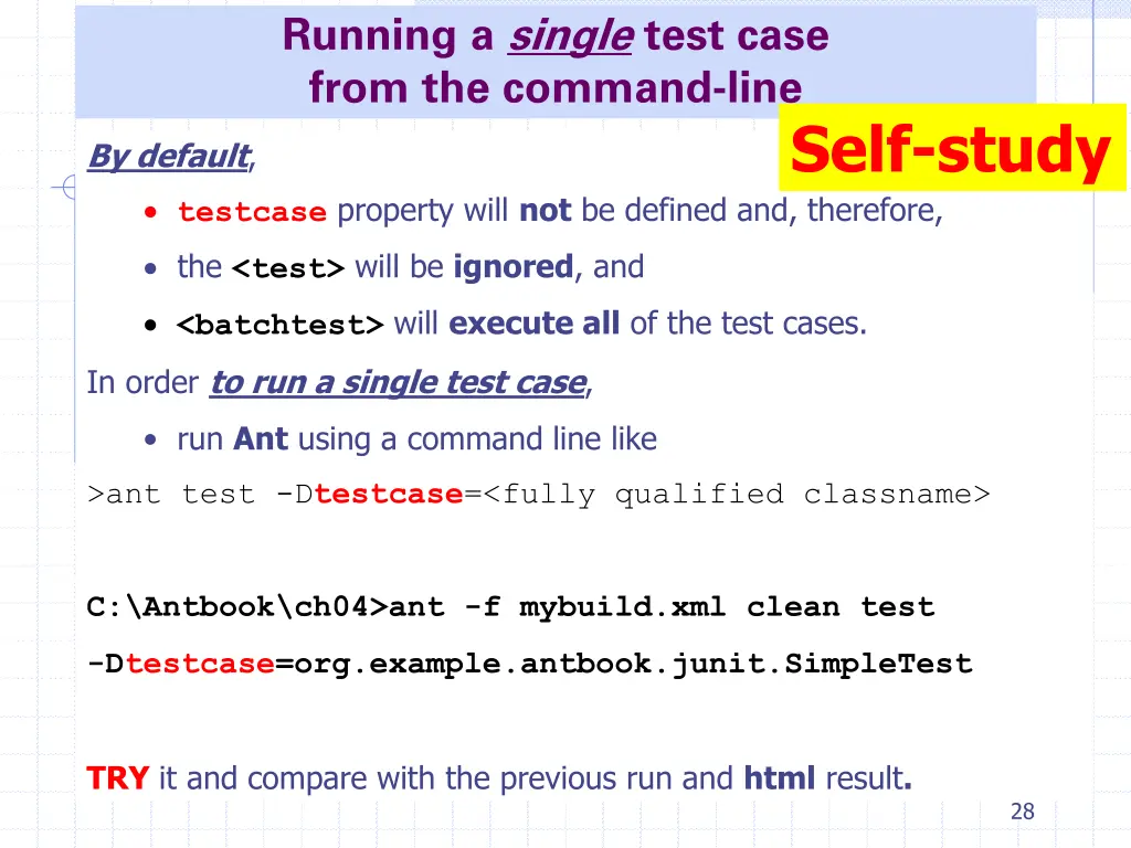 running a single test case from the command line 2
