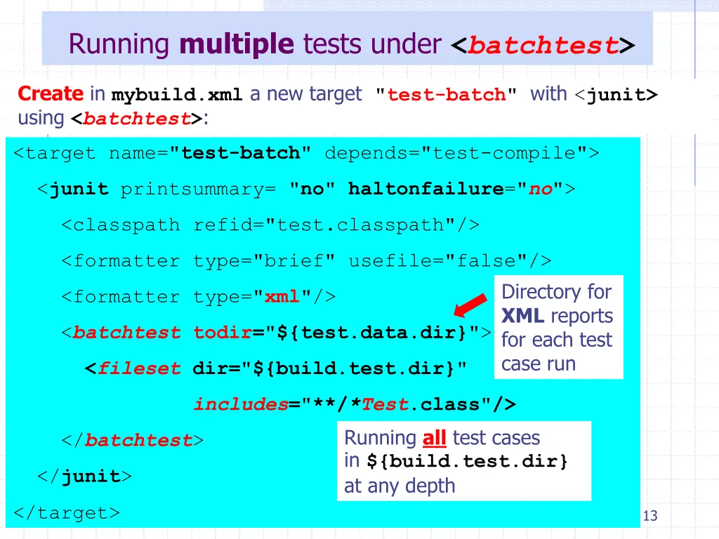 running multiple tests under batchtest 2