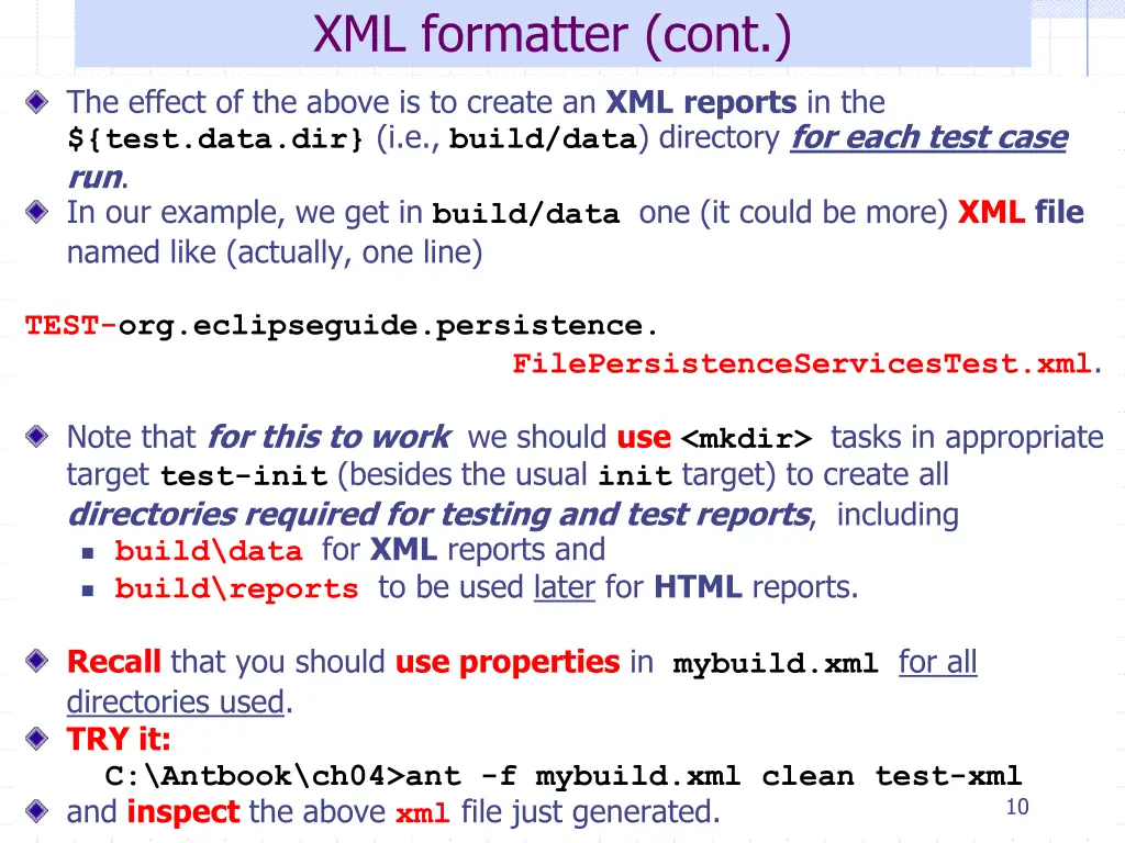 xml formatter cont