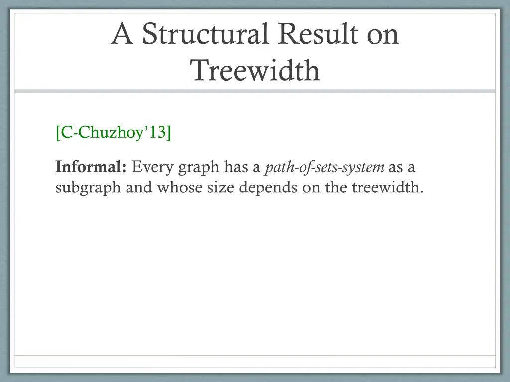 a structural result on treewidth