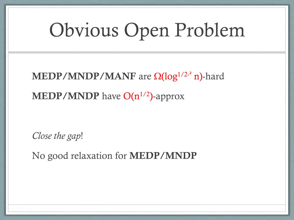 obvious open problem