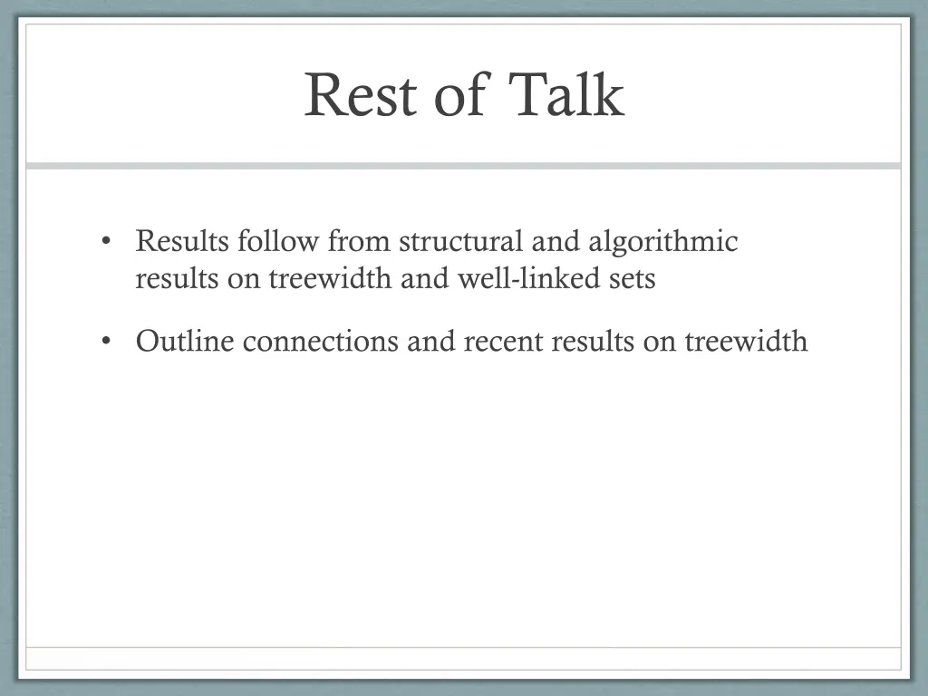 rest of talk