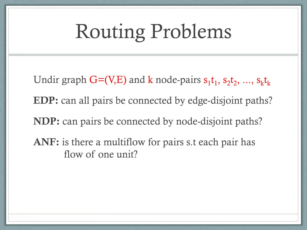 routing problems