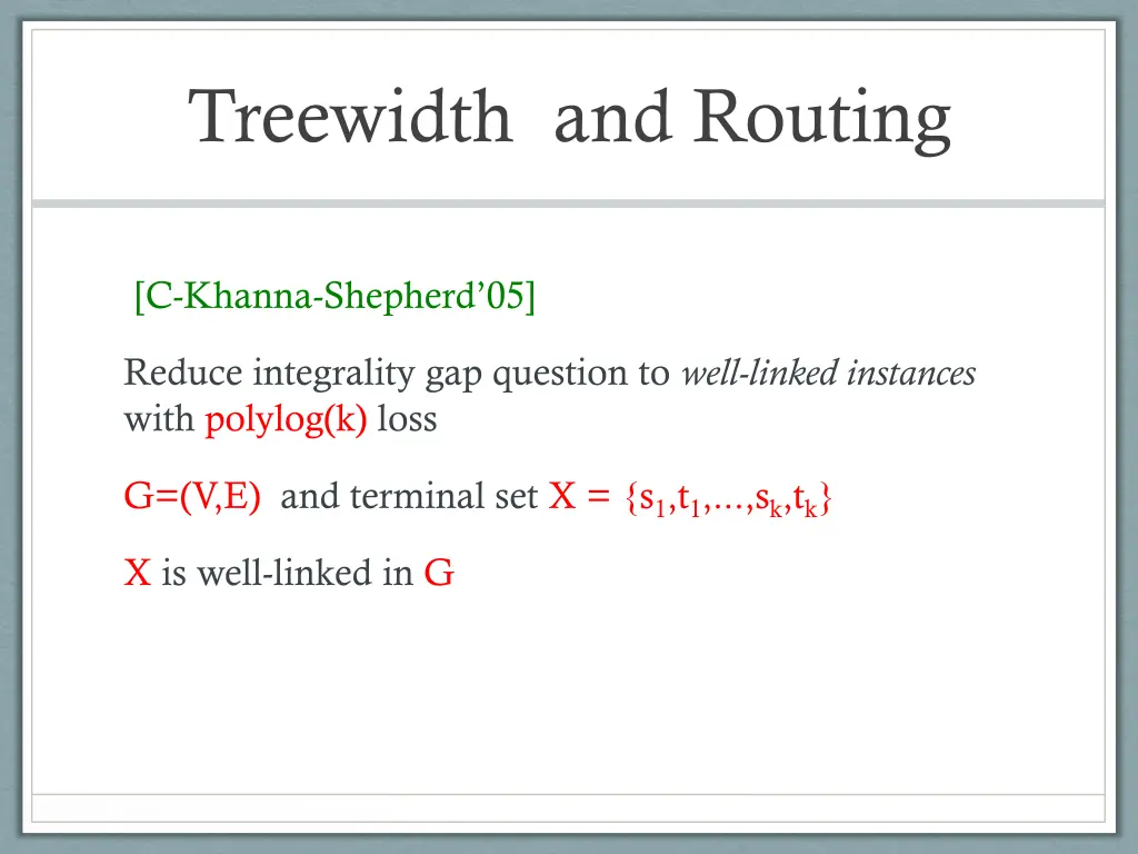 treewidth and routing