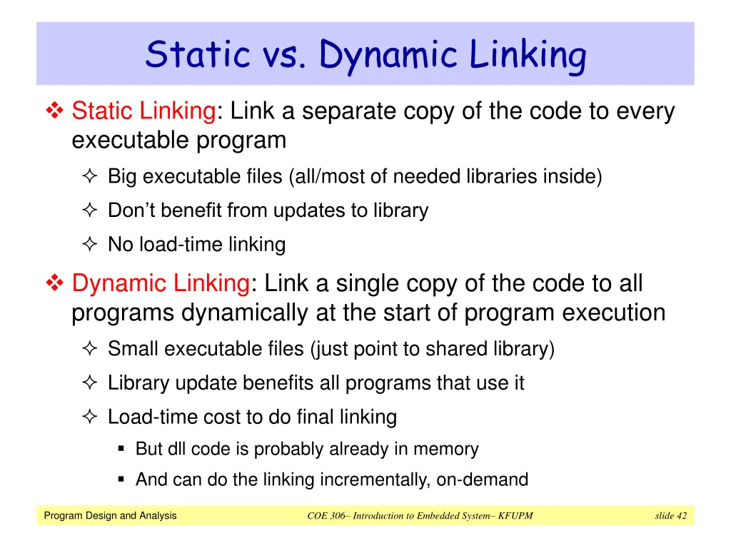 static vs dynamic linking