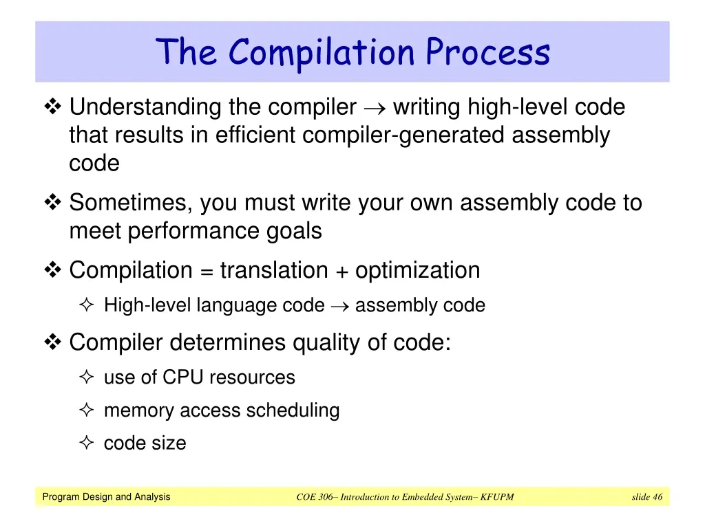 the compilation process