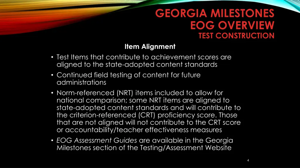georgia milestones eog overview test construction