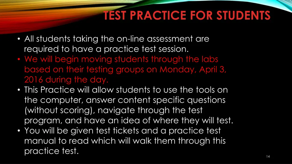 test practice for students