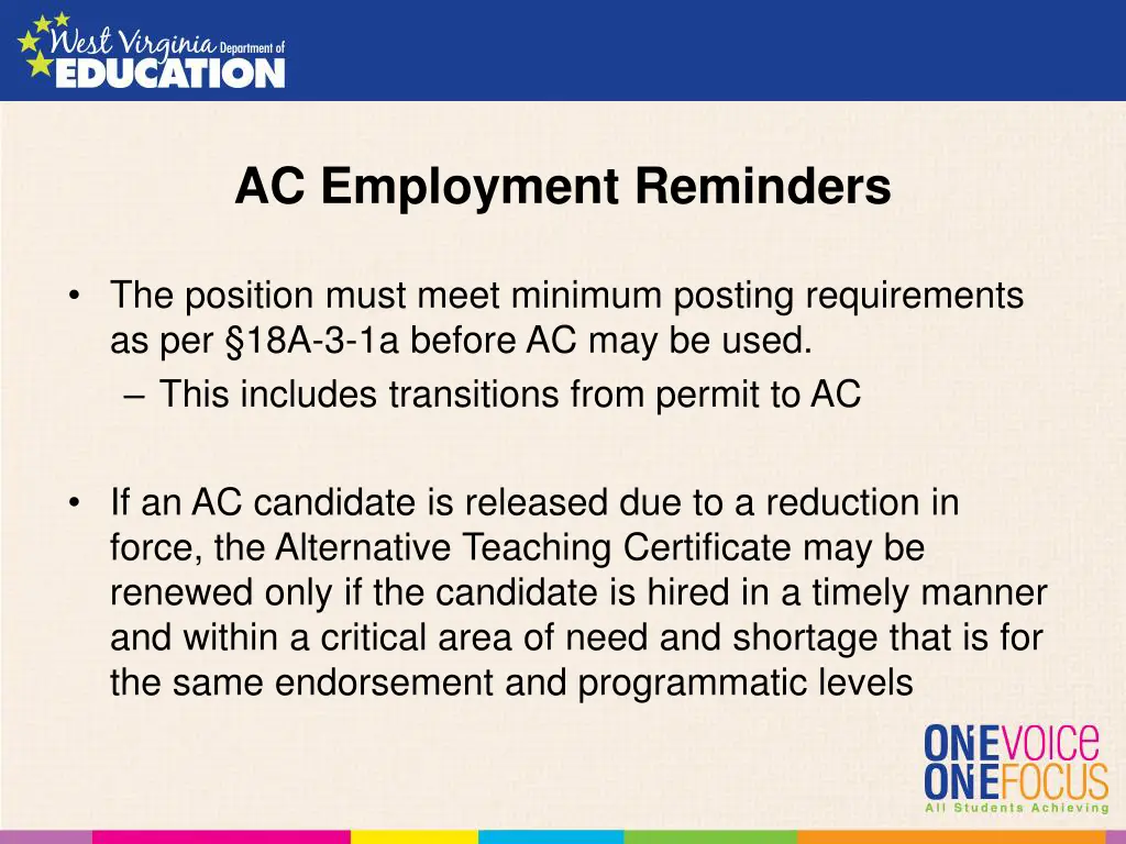 ac employment reminders