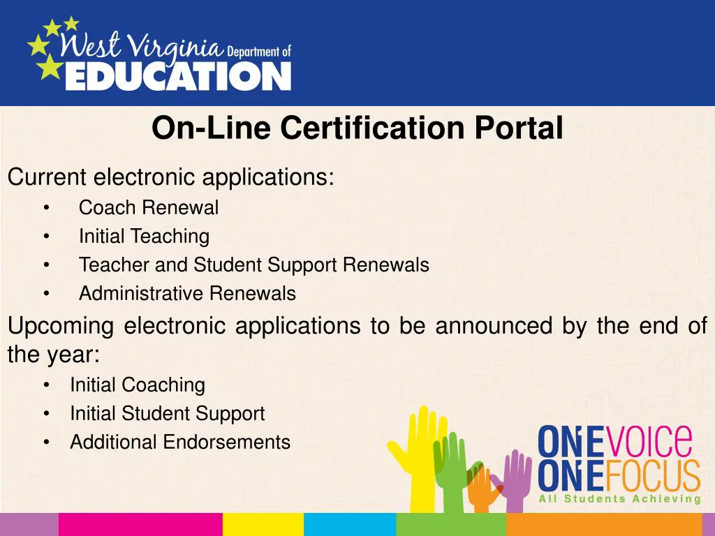 on line certification portal