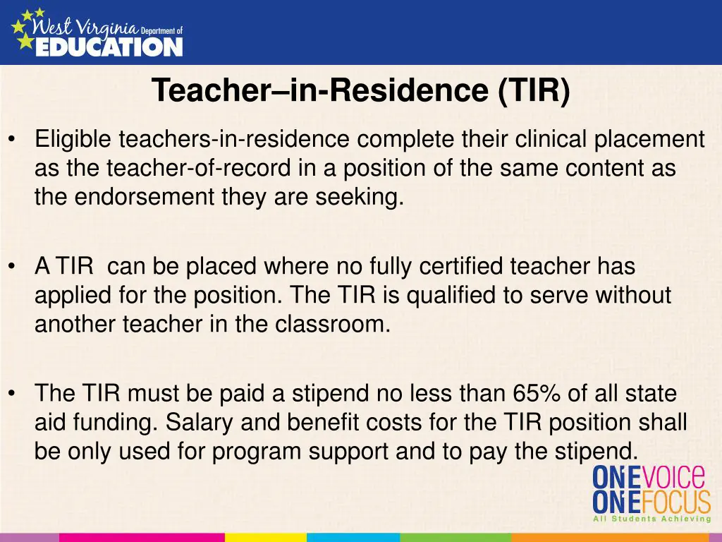 teacher in residence tir