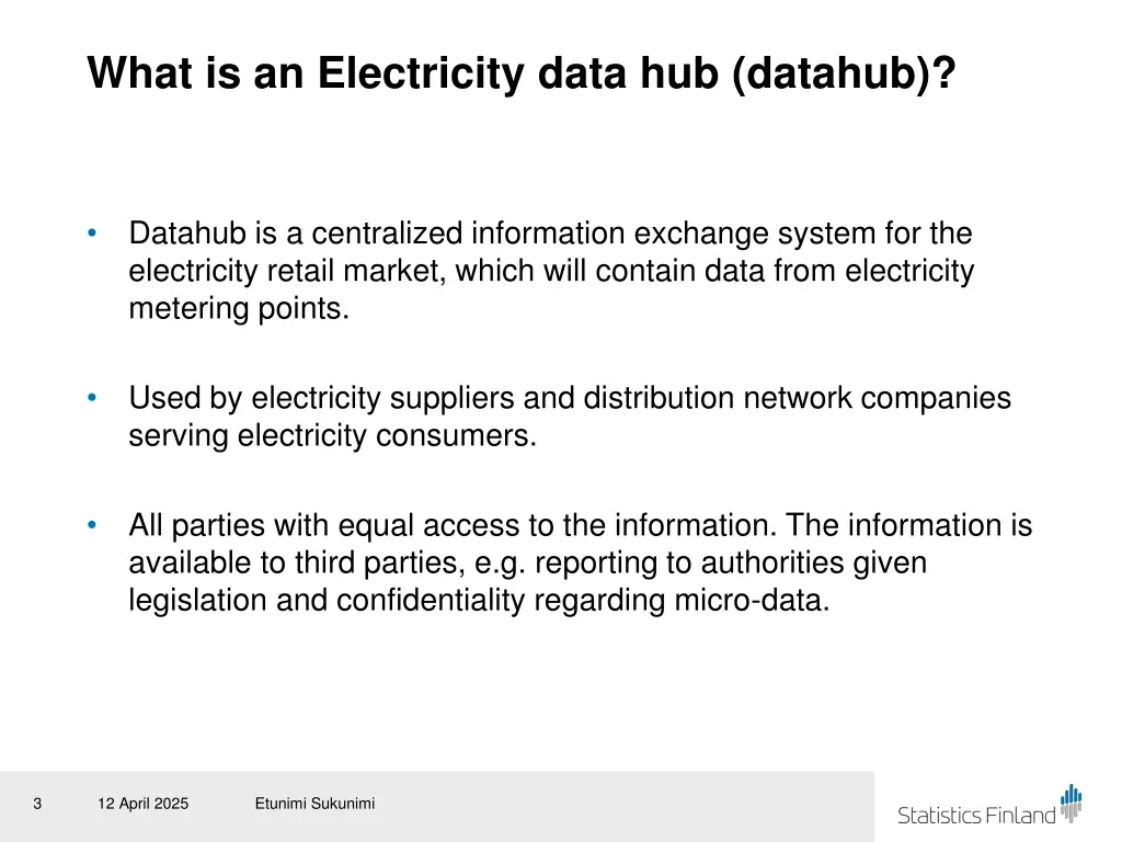 what is an electricity data hub datahub