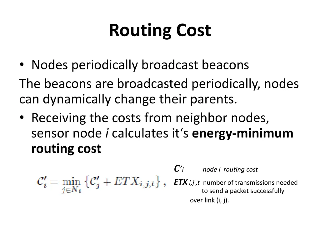 routing cost