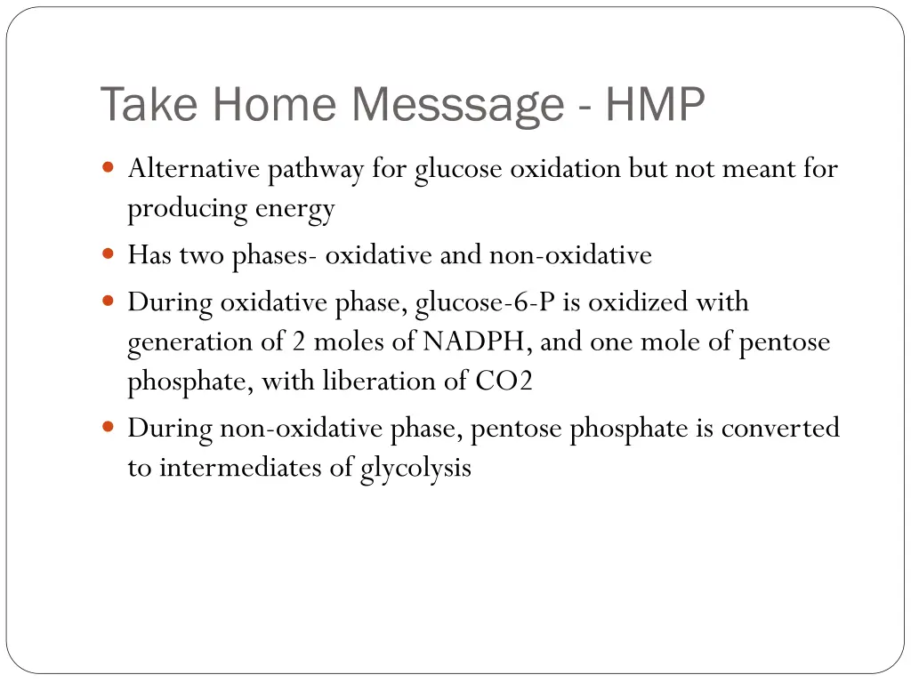 take home messsage hmp