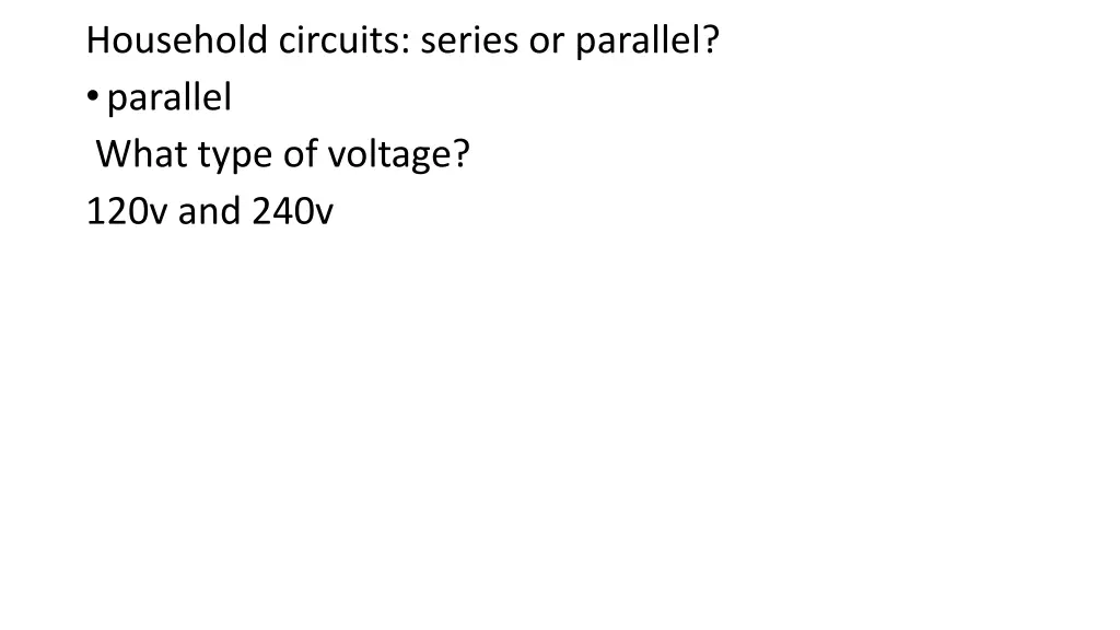 household circuits series or parallel parallel