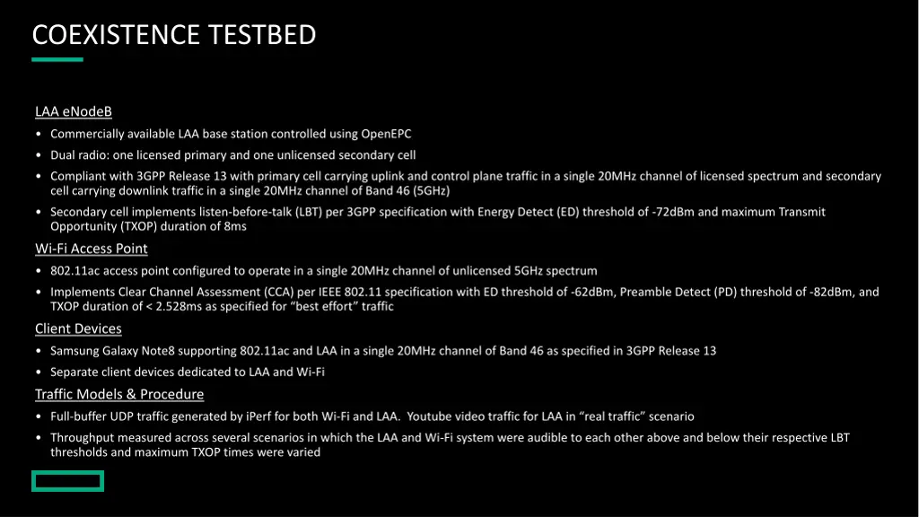 coexistence testbed