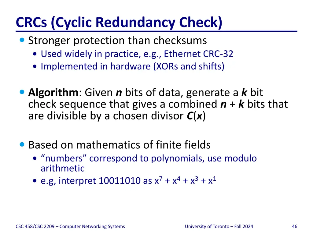 crcs cyclic redundancy check stronger protection