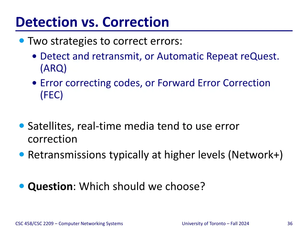 detection vs correction two strategies to correct