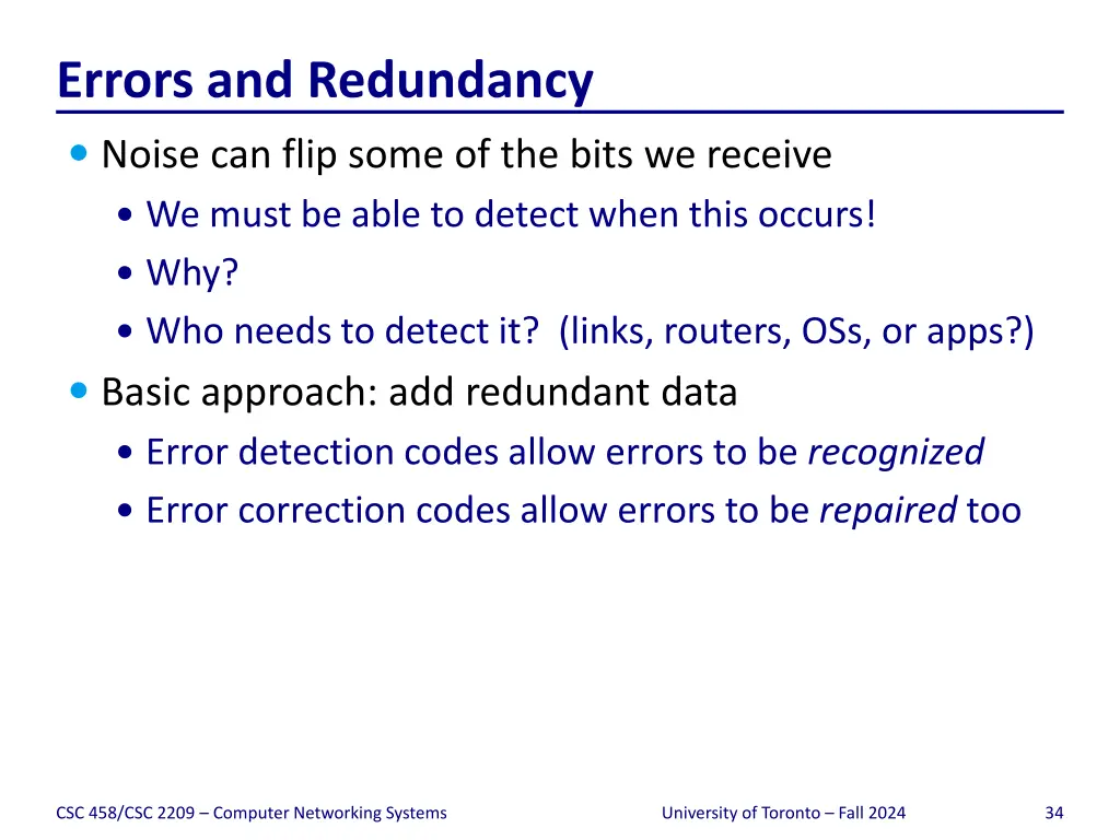errors and redundancy