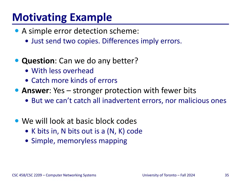 motivating example a simple error detection