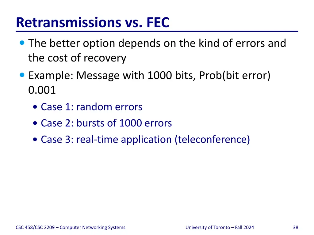 retransmissions vs fec