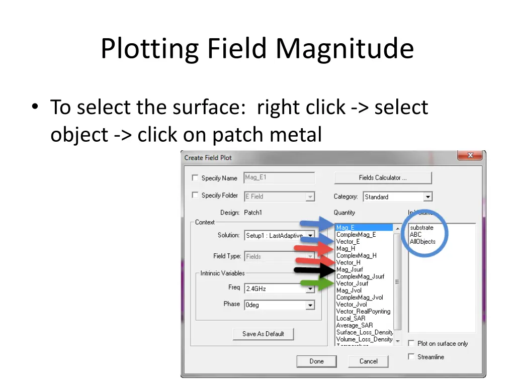 plotting field magnitude