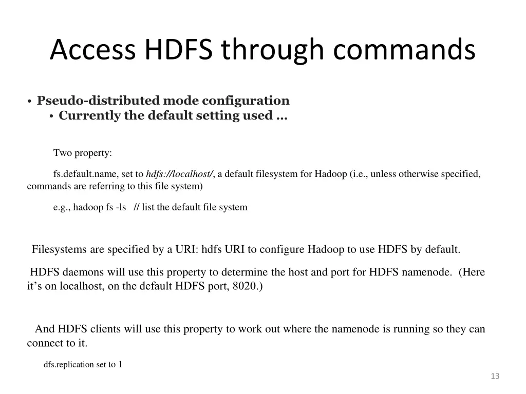 access hdfs through commands