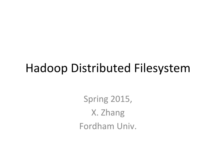 hadoop distributed filesystem