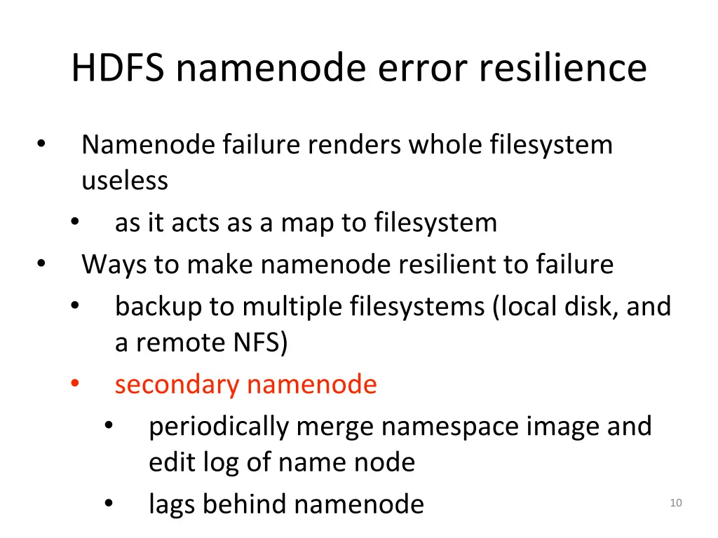hdfs namenode error resilience