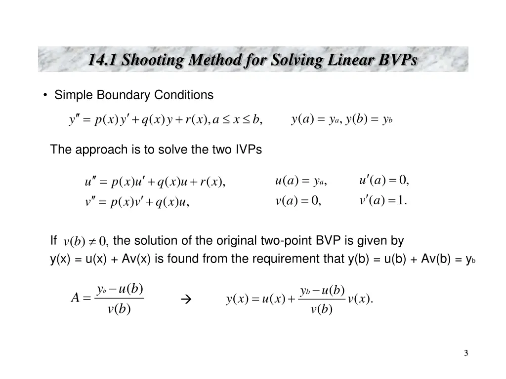 14 1 shooting method for solving linear bvps 1